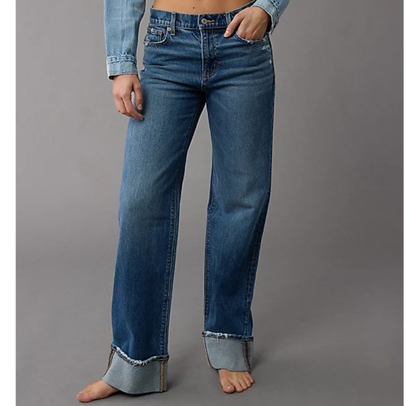 American Eagle Outfitters Denim - American Eagle Outfitters Mid Blue Wide Leg Jeans